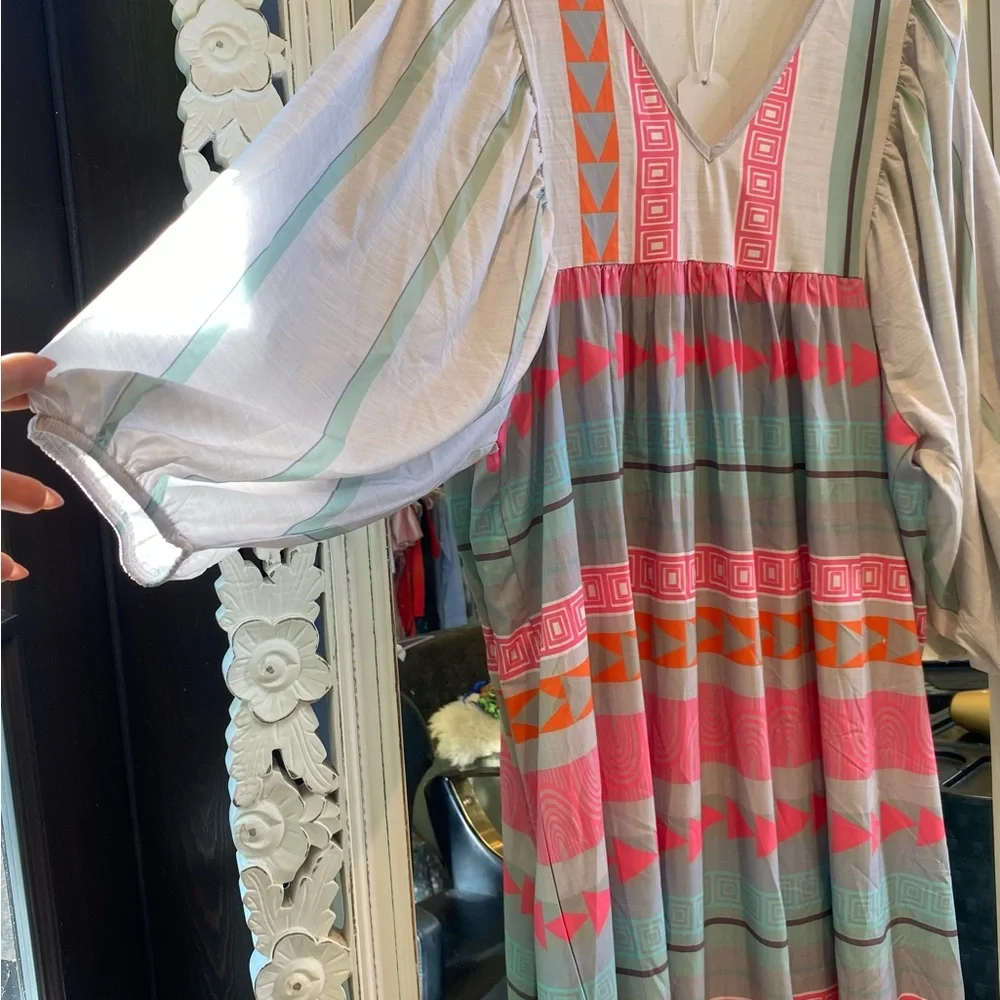 Colorful Geometric Patterned Dress - Picture 4 of 5